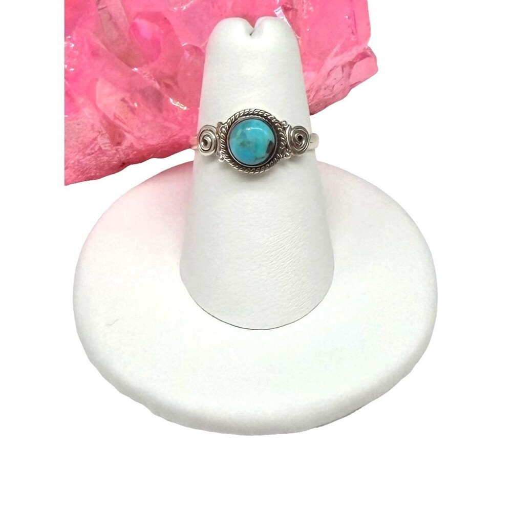 Kingman Turquoise Ring Size 6 Solid 925 Sterling Silver